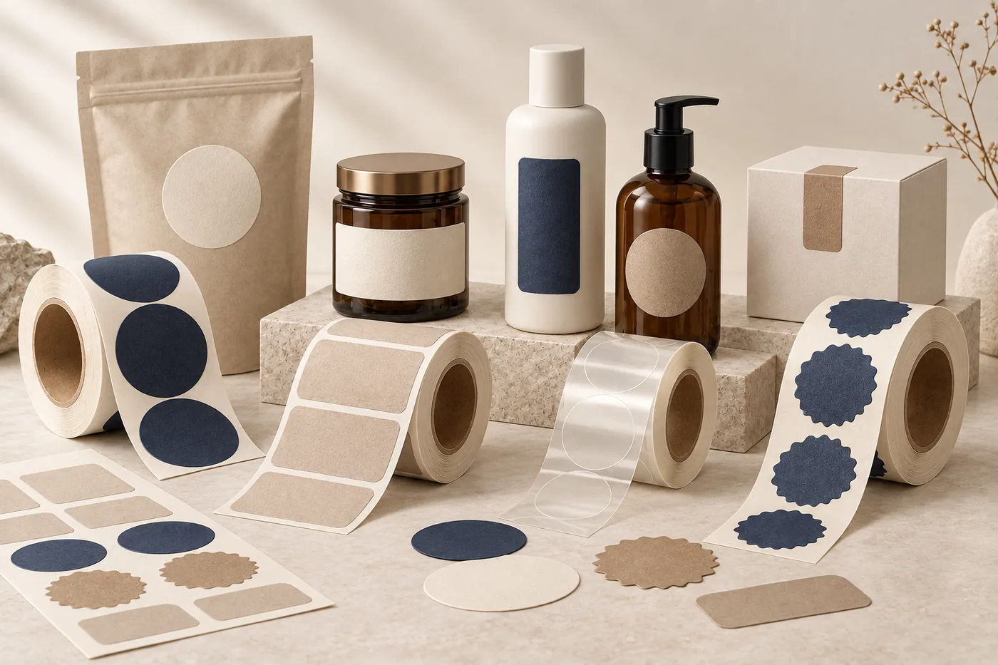 Custom roll labels, sheet stickers, product labels and packaging seals