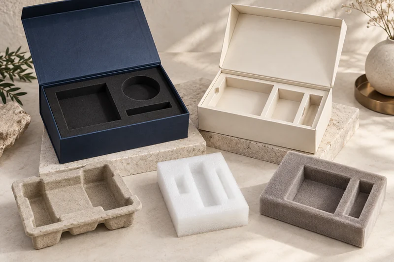 Custom EVA, paperboard, molded pulp, EPE and fabric-wrapped packaging inserts