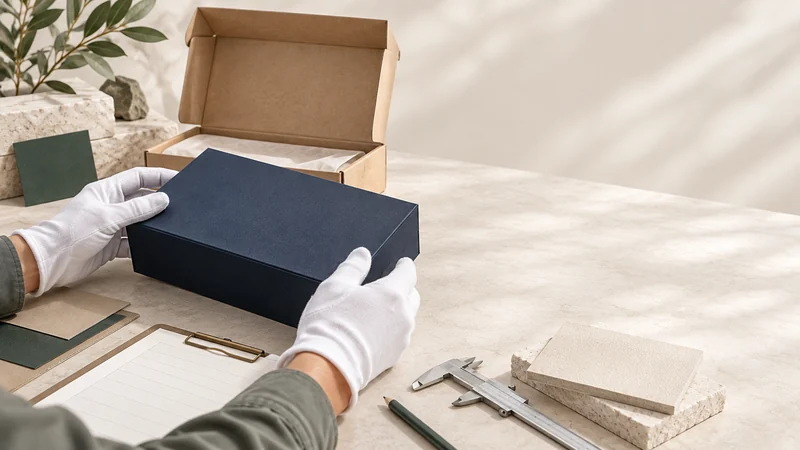 Packaging specification and quality inspection of a rigid box
